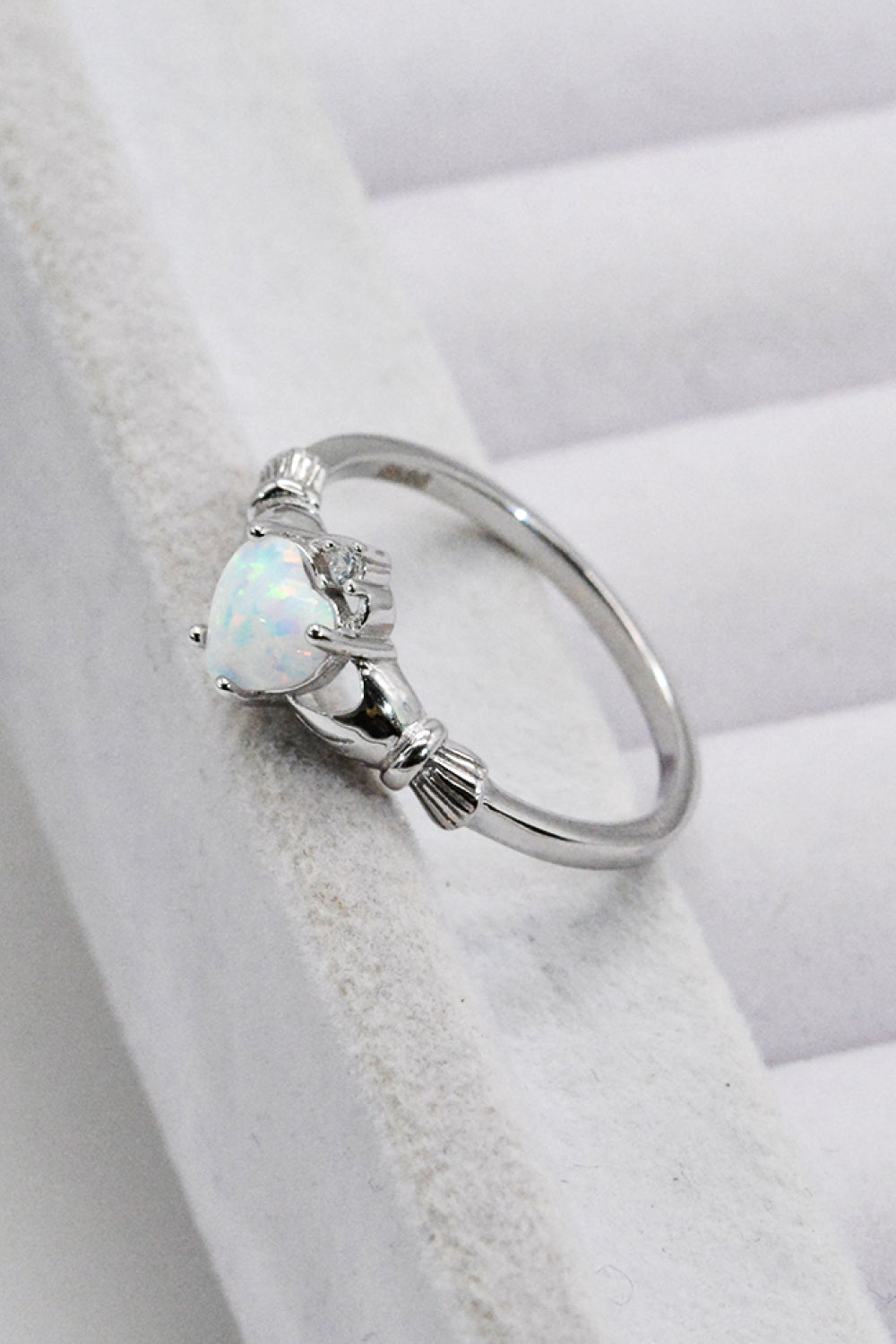 Claddagh Heart Opal Ring