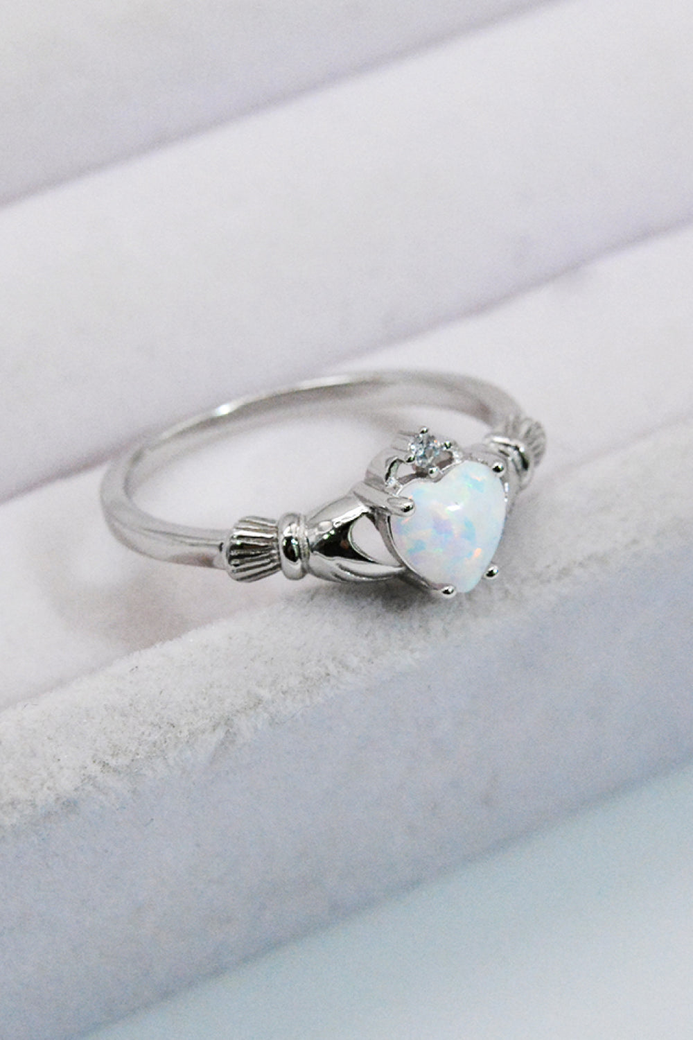 Claddagh Heart Opal Ring