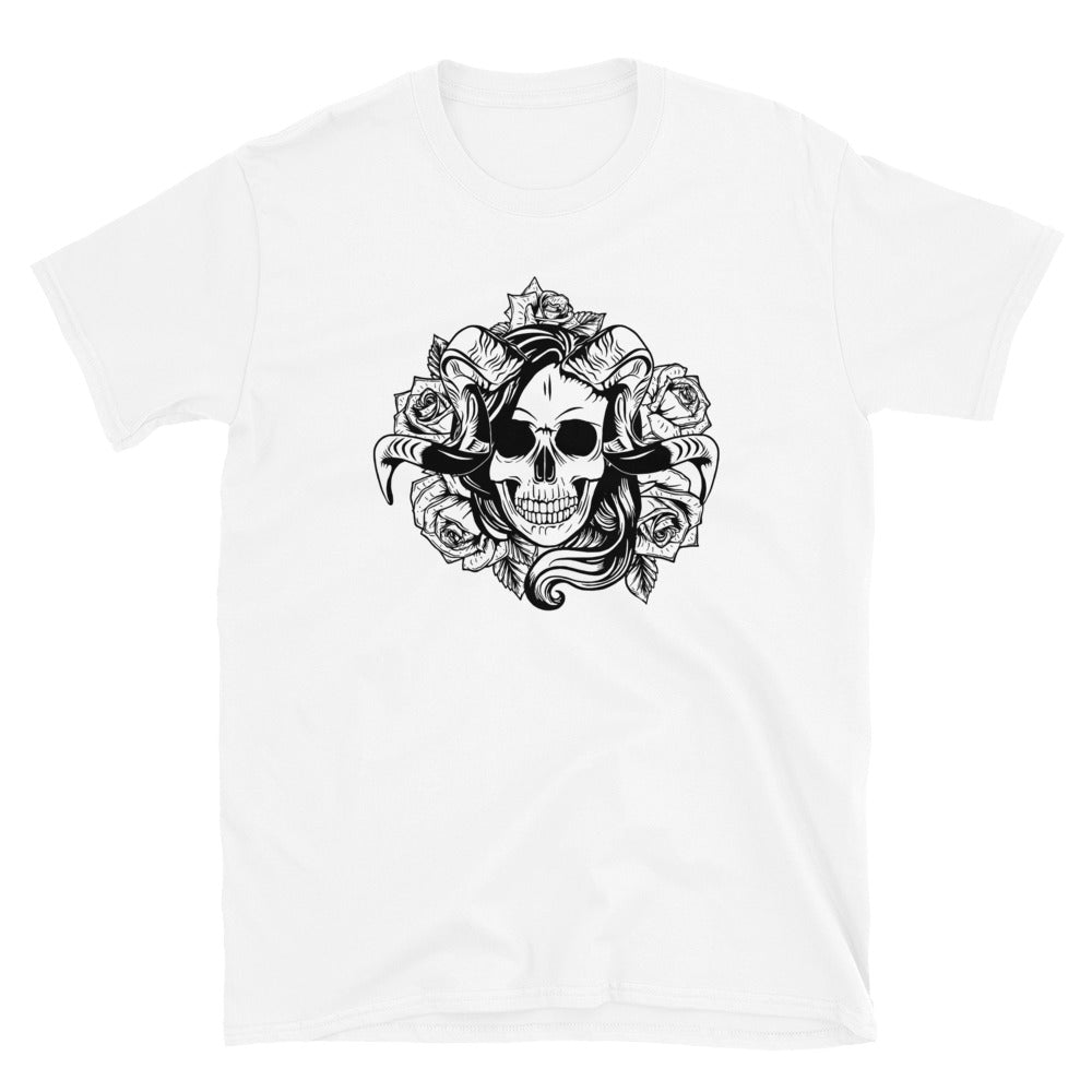 Horned Skull & Roses Tee