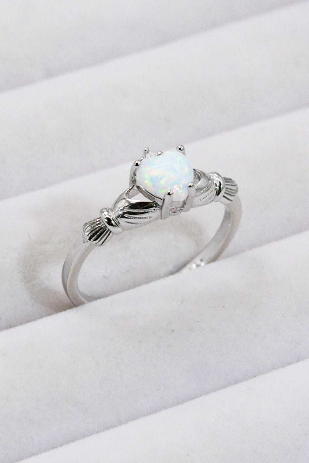 Claddagh Heart Opal Ring